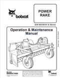 BOBCAT POWER RAKE OPERATION AND MAINTENANCE MANUAL 6724394 PDF