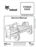 BOBCAT POWER RAKE SERVICE MANUAL 6900891 PDF