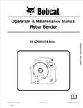 BOBCAT REBAR BENDER OPERATION AND MAINTENANCE MANUAL 6990430 PDF