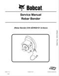BOBCAT REBAR BENDER SERVICE MANUAL 6990431 PDF