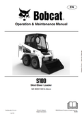 BOBCAT S100 SKID STEER LOADER OPERATION AND MAINTENANCE MANUAL 7348238 PDF