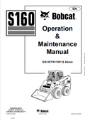 BOBCAT S160 OPERATION AND MAINTENANCE MANUAL 7168133 PDF