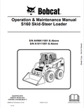 BOBCAT S160 SKID STEER LOADER OPERATION AND MAINTENANCE MANUAL 6989453 PDF