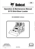 BOBCAT S175 SKID STEER LOADER OPERATION AND MAINTENANCE MANUAL 6986861 PDF