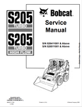 BOBCAT S205 TURBO, S205 TURBO HIGH FLOW SERVICE MANUAL 6902917 PDF