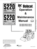 BOBCAT S220 TURBO, S220 TURBO HIGH FLOW OPERATION AND MAINTENANCE MANUAL 6904176 PDF