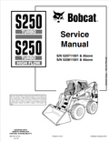 BOBCAT S250 TURBO, S250 TURBO HIGH FLOW SERVICE MANUAL 6901752 PDF