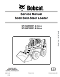 BOBCAT S330 SKID STEER LOADER SERVICE MANUAL 6986681 PDF