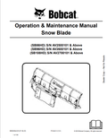 BOBCAT SB86HD, SB96HD, SB108HD SNOW BLADE OPERATION AND MAINTENANCE MANUAL 6990229 PDF