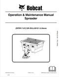 BOBCAT SPDR-7-UV SPREADER OPERATION AND MAINTENANCE MANUAL 7257542 PDF