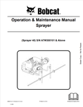 BOBCAT SPRAYER OPERATION AND MAINTENANCE MANUAL 6986510 PDF