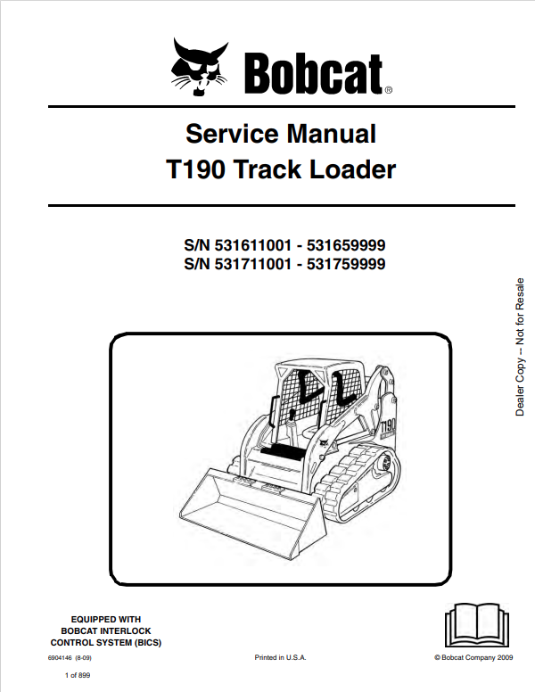 BOBCAT T190 TRACK LOADER SERVICE MANUAL PDF