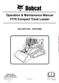 BOBCAT T770 COMPACT TRACK LOADER OPERATION AND MAINTENANCE MANUAL 6990881 PDF