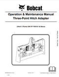 BOBCAT THREE-POINT HITCH ADAPTER OPERATION AND MAINTENANCE MANUAL 6904285 PDF