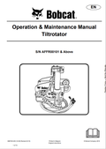 BOBCAT TILTROTATOR OPERATION AND MAINTENANCE MANUAL 6987443 PDF