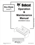 BOBCAT TOOLCAT BOX BLADE OPERATION AND MAINTENANCE MANUAL 6902322 PDF