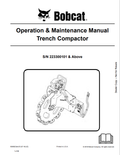 BOBCAT TRENCH COMPACTOR OPERATION AND MAINTENANCE MANUAL 6900823 PDF