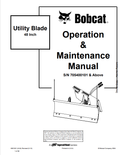 BOBCAT UTILITY BLADE 48 INCH OPERATION AND MAINTENANCE MANUAL 6901251 PDF