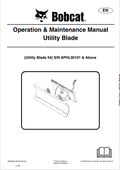 BOBCAT UTILITY BLADE 54 OPERATION AND MAINTENANCE MANUAL 6990065 PDF