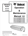 BOBCAT VIBRATORY ROLLER 42, 72 INCH OPERATION AND MAINTENANCE MANUAL 6570634 PDF
