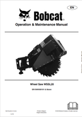 BOBCAT WSSL20 WHEEL SAW OPERATION AND MAINTENANCE MANUAL 7335776 PDF