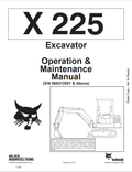 BOBCAT X225 EXCAVATOR OPERATION AND MAINTENANCE MANUAL 6720537 PDF