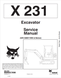 BOBCAT X231 EXCAVATOR SERVICE MANUAL 6720496 PDF