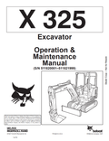 BOBCAT X325 EXCAVATOR OPERATION AND MAINTENANCE MANUAL 6722714 PDF