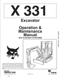 BOBCAT X331 EXCAVATOR OPERATION AND MAINTENANCE MANUAL 6724471 PDF