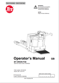 BT FORKLIFT BT ORION P20 OPERATOR MANUAL PDF