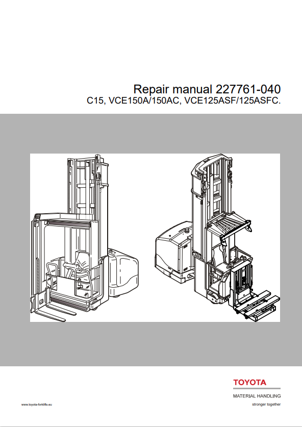 BT FORKLIFT C15, VCE150A-150AC, VCE125ASF-125ASFC REPAIR MANUAL PDF