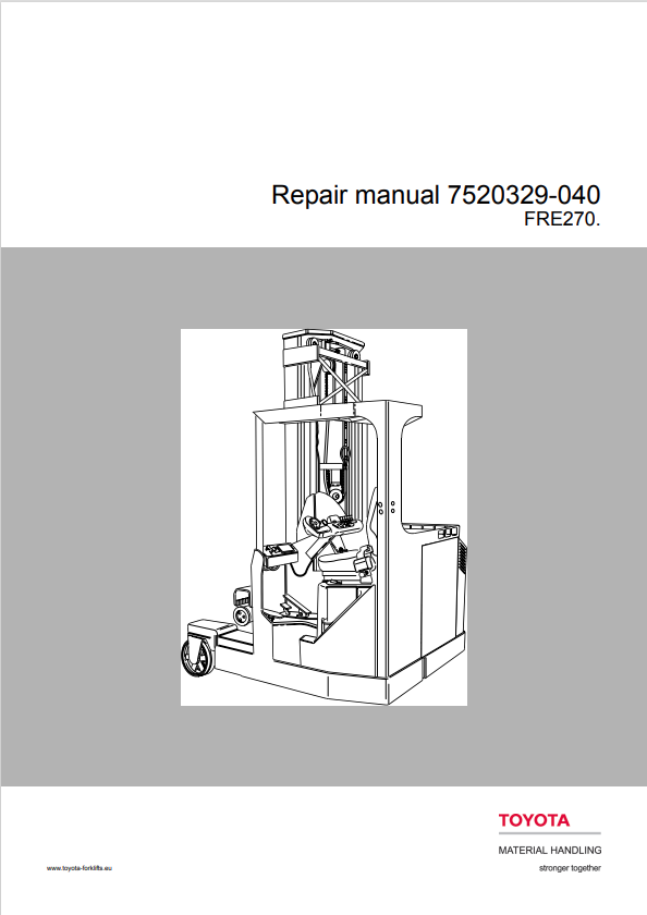 BT FORKLIFT FRE270 REPAIR MANUAL PDF