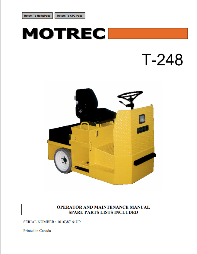 BT FORKLIFT MOTREC T-248 QUALITY PARTS MANUAL PDF