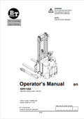 BT FORKLIFT SPE135S OPERATOR MANUAL PDF