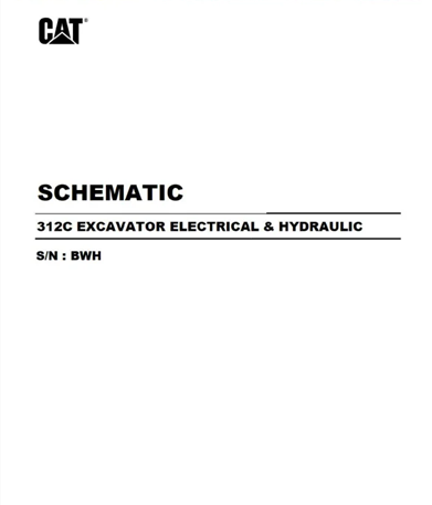 Caterpillar Cat 312 Excavator Electrical and Hydraulic Schematic Manual PDF | S/N BWH