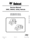 Bobcat 3400, 3400XL Utility Vehicle Service Manual PDF