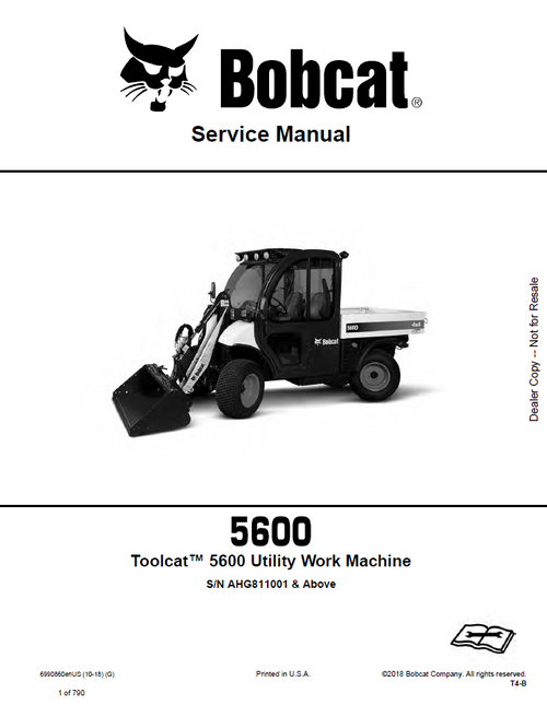 Bobcat 5600 Utility Work Machine Service Manual PDF