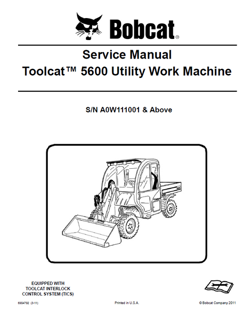 Bobcat 5600 Utility Work Machine Service Manual PDF
