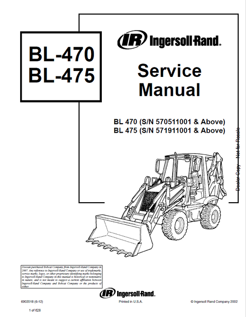 Bobcat BL-470, BL-475 Service Manual PDF