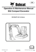 Bobcat E62 Compact Excavator Operation & Maintenance Manual PDF
