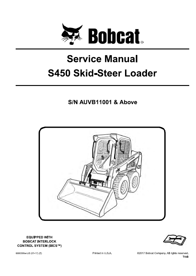 Bobcat S450 Skid-Steer Loader Service Manual PDF