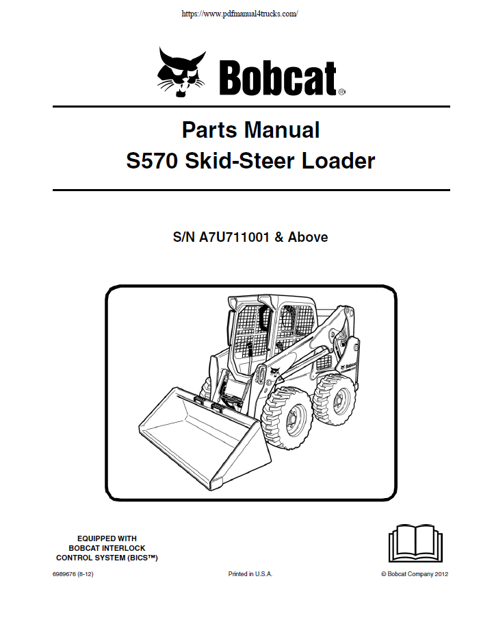 Bobcat S570 Skid-Steer Loader Parts Manual PDF