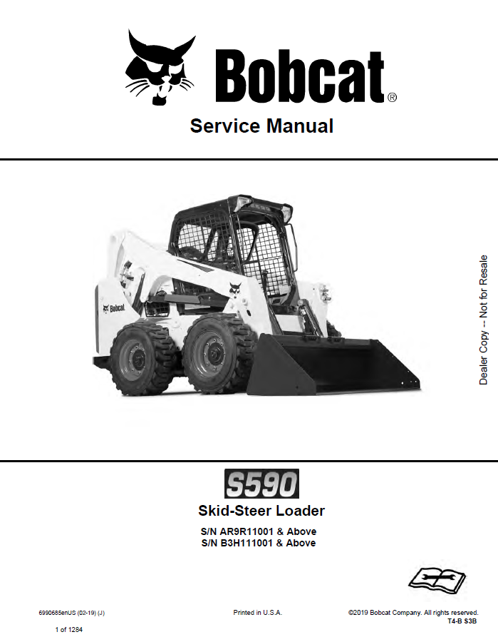 Bobcat S590 Skid-Steer Loader Service Manual PDF