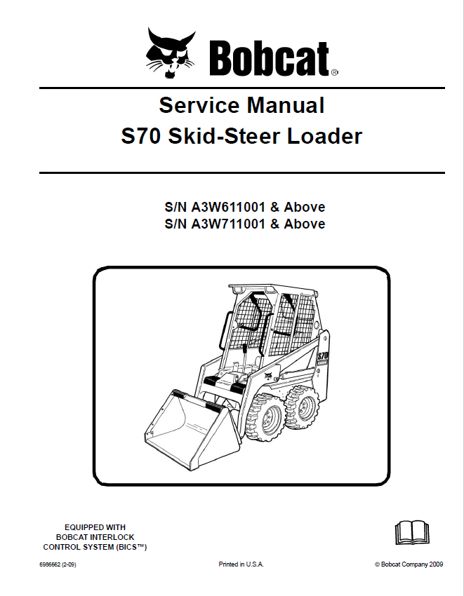 Bobcat S70 Skid-Steer Loader Service Manual PDF
