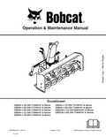 Bobcat SB200 x 54, SB200 x 60, SB200 x 66, SB200 x 72, SB200 x 78, SB240 x 72, SB240 x 84, SBX240 x 72, SBX240 x 84 Snowblower Operation and Maintenance Manual PDF