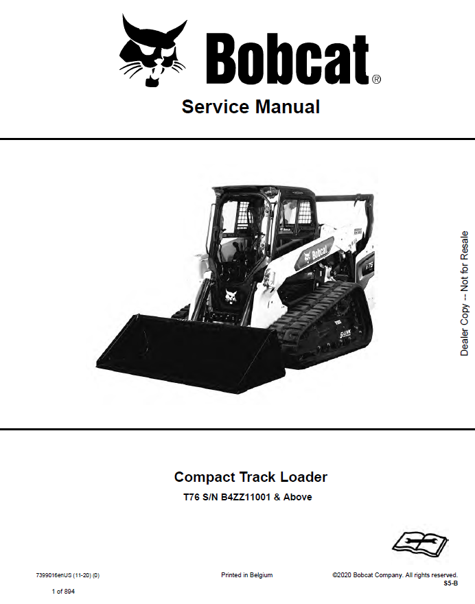 Bobcat T76 Compact Track Loader Service Manual PDF