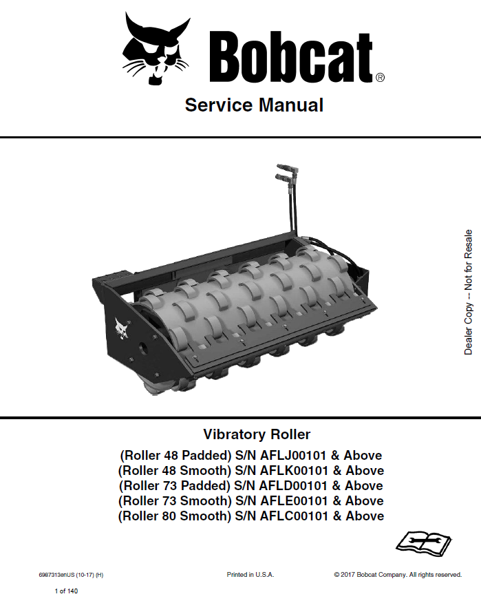 Bobcat Vibratory Roller Service Manual PDF