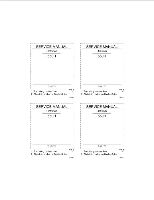 Case 550H Crawler Service Manual 7-16170 PDF