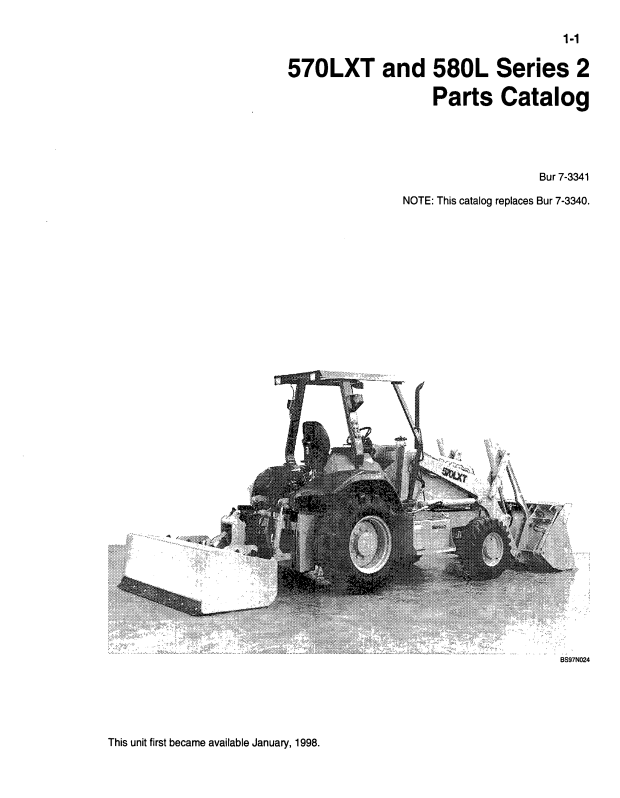 Case 570LXT and 580L Series 2 Parts Catalogue Manual Bur 7-3341 PDF