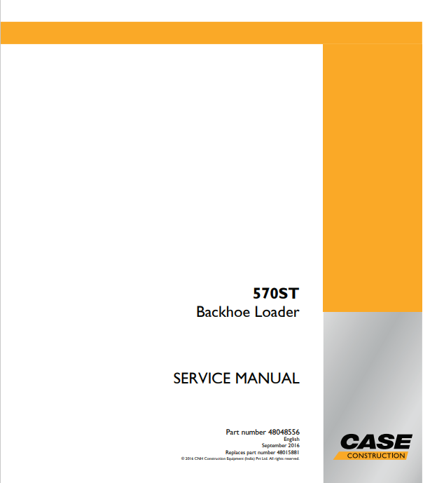 Case 570ST Backhoe Loader Service Manual 48048556 PDF